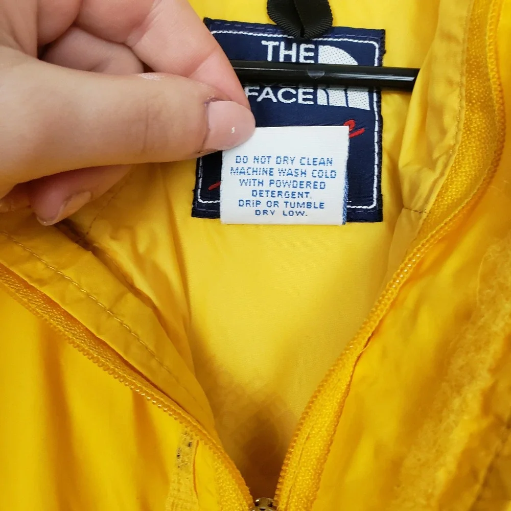 Vintage 90s North Face Extreme Goretex‎ Shell Jacket Bright Yellow Hooded Size L